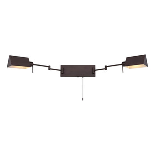 Arlo Farmhouse Industrial Single Swing Arm Plug-In or Hardwired Iron LED Wall Sconce with Pull-Chain