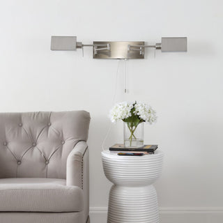 Arlo Farmhouse Industrial Single Swing Arm Plug-In or Hardwired Iron LED Wall Sconce with Pull-Chain