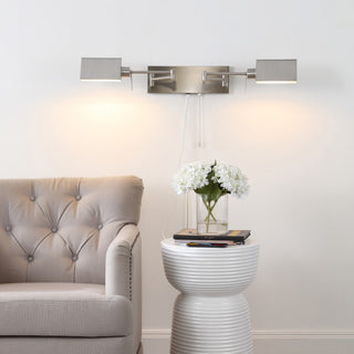 Arlo Farmhouse Industrial Single Swing Arm Plug-In or Hardwired Iron LED Wall Sconce with Pull-Chain