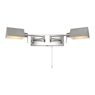 Arlo Farmhouse Industrial Single Swing Arm Plug-In or Hardwired Iron LED Wall Sconce with Pull-Chain