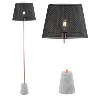 Heymann 57" Minimalist Metal/Marble LED Floor Lamp - JONATHAN Y