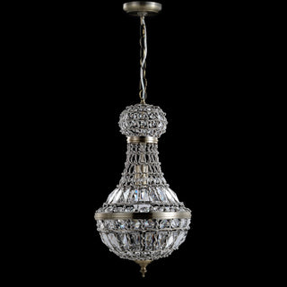 Regina Crystal/Metal Empire LED Pendant - JONATHAN Y