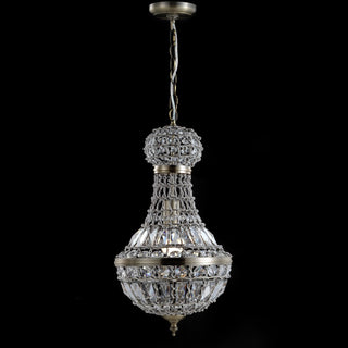 Regina Crystal/Metal Empire LED Pendant - JONATHAN Y