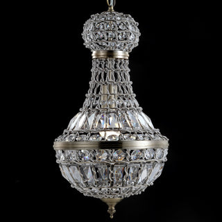 Regina Crystal/Metal Empire LED Pendant - JONATHAN Y