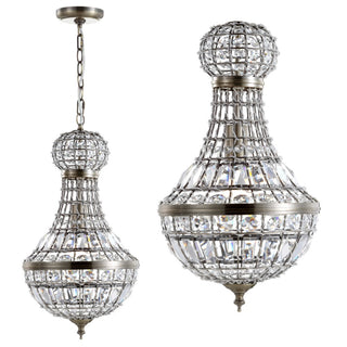 Regina Crystal/Metal Empire LED Pendant - JONATHAN Y