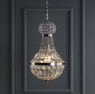 Regina Crystal/Metal Empire LED Pendant - JONATHAN Y