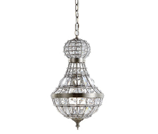 Regina Crystal/Metal Empire LED Pendant - JONATHAN Y