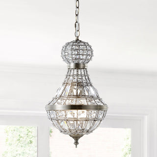 Regina Crystal/Metal Empire LED Pendant - JONATHAN Y