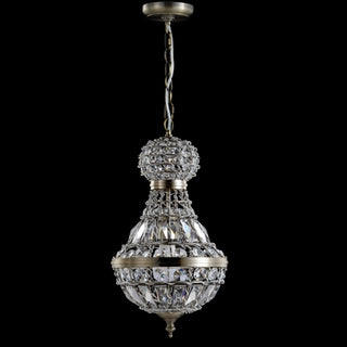 Regina Crystal/Metal Empire LED Pendant - JONATHAN Y
