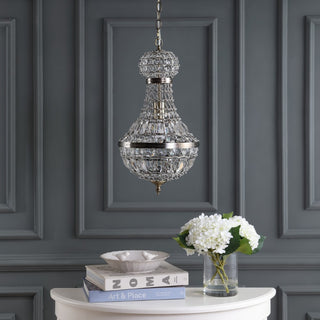 Regina Crystal/Metal Empire LED Pendant - JONATHAN Y