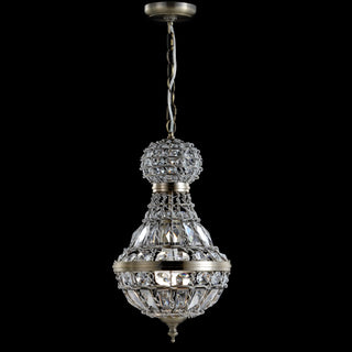 Regina Crystal/Metal Empire LED Pendant - JONATHAN Y