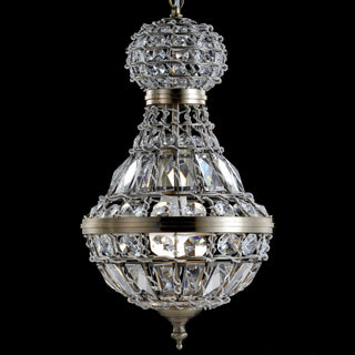 Regina Crystal/Metal Empire LED Pendant - JONATHAN Y
