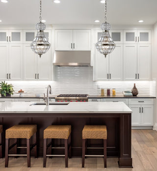 Regina Crystal/Metal Empire LED Pendant - JONATHAN Y