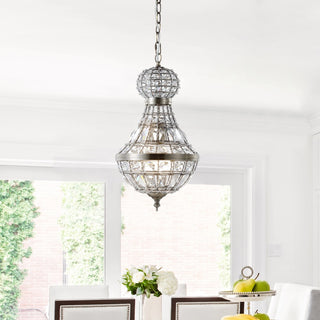 Regina Crystal/Metal Empire LED Pendant - JONATHAN Y
