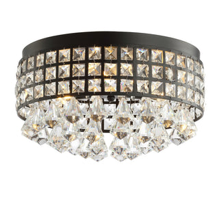 Meredith 14.5" Crystal Drops/Metal LED Flush Mount - JONATHAN Y