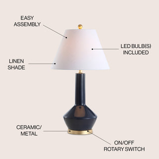 Copenhagen 29" Ceramic/Metal LED Table Lamp - JONATHAN Y