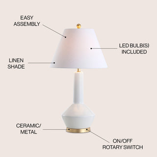 Copenhagen 29" Ceramic/Metal LED Table Lamp - JONATHAN Y