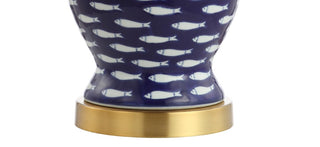 School of Fish 22" Ginger Jar Ceramic/Metal LED Table Lamp - JONATHAN Y