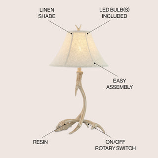 Antler 27.5" Rustic Resin LED Table Lamp - JONATHAN Y