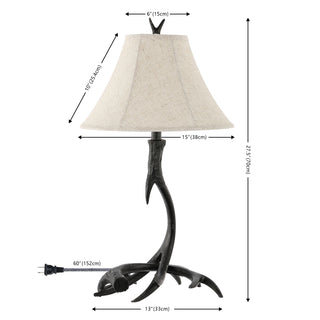 Antler 27.5" Rustic Resin LED Table Lamp - JONATHAN Y