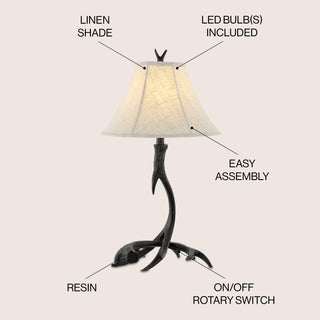 Antler 27.5" Rustic Resin LED Table Lamp