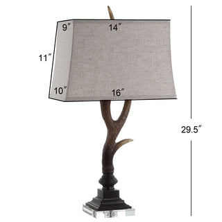 Antler 29.5" Rustic Resin/Crystal LED Table Lamp - JONATHAN Y