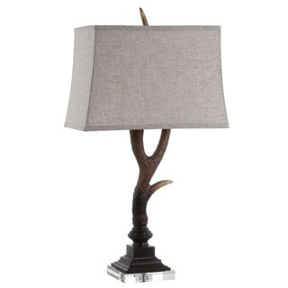 Antler 29.5" Rustic Resin/Crystal LED Table Lamp - JONATHAN Y