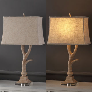 Antler 29.5" Rustic Resin/Crystal LED Table Lamp - JONATHAN Y