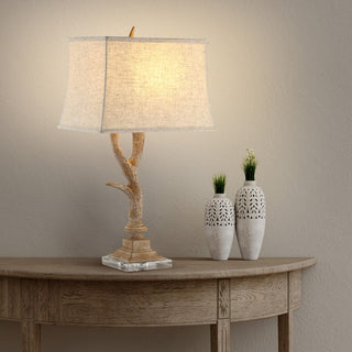 Antler 29.5" Rustic Resin/Crystal LED Table Lamp - JONATHAN Y
