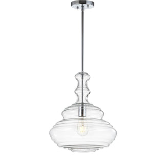 Bettina 13.37" Glass/Metal LED Pendant - JONATHAN Y