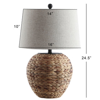 Alaro 24.5" Banana Leaf Basket LED Table Lamp - JONATHAN Y