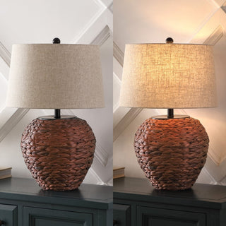 Alaro 24.5" Banana Leaf Basket LED Table Lamp - JONATHAN Y