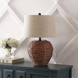Alaro 24.5" Banana Leaf Basket LED Table Lamp - JONATHAN Y