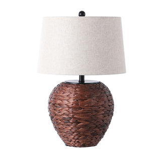Alaro 24.5" Banana Leaf Basket LED Table Lamp - JONATHAN Y