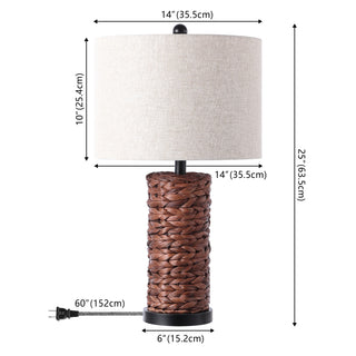 Elicia 25" Sea Grass LED Table Lamp - JONATHAN Y