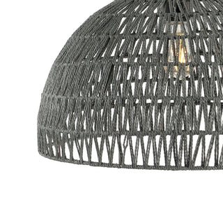Campana 20" Bohemian Modern Woven Rattan/Iron LED Pendant