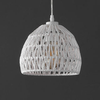 Campana 20" Bohemian Modern Woven Rattan/Iron LED Pendant