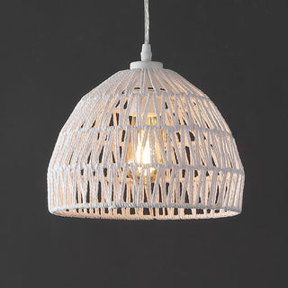 Campana 20" Bohemian Modern Woven Rattan/Iron LED Pendant