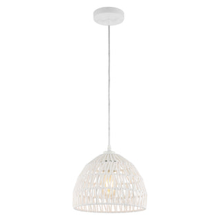 Campana 20" Bohemian Modern Woven Rattan/Iron LED Pendant