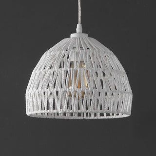 Campana 20" Bohemian Modern Woven Rattan/Iron LED Pendant