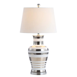 Zilar Striped 28.75" Ceramic/Iron Classic Modern LED Table Lamp - JONATHAN Y