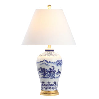 Zhou 26.5" Ceramic/Iron Traditional Cottage LED Table Lamp - JONATHAN Y