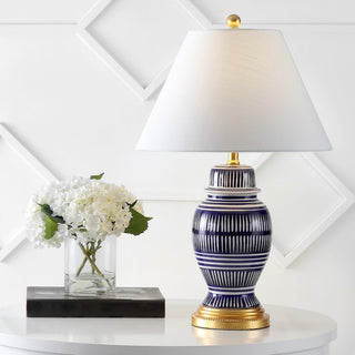 Reed 27" Ceramic/Iron Modern Coastal LED Table Lamp - JONATHAN Y
