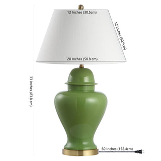 Sagwa 33" Ceramic/Iron Modern Classic LED Table Lamp - JONATHAN Y