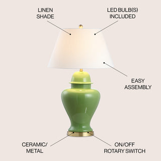 Sagwa 33" Ceramic/Iron Modern Classic LED Table Lamp - JONATHAN Y