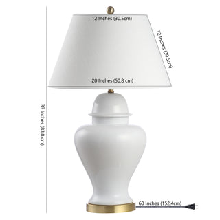 Sagwa 33" Ceramic/Iron Modern Classic LED Table Lamp - JONATHAN Y