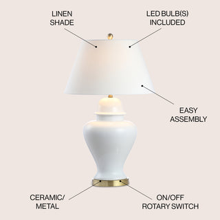 Sagwa 33" Ceramic/Iron Modern Classic LED Table Lamp - JONATHAN Y