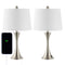 Bennett 22.75" Modern Glam Iron Hourglass LED Table Lamp with USB Charging Port