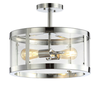 Herndon 15" Iron/Glass Modern LED Flush Mount - JONATHAN Y