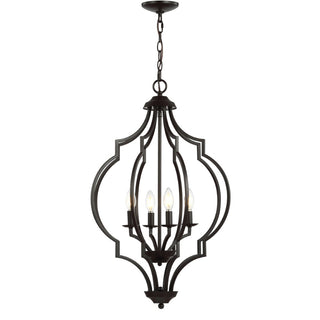 Selema 19" Iron Adjustable Ogee Lantern LED Pendant - JONATHAN Y